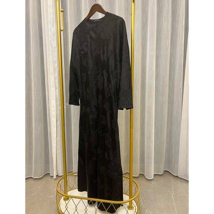 Silk Crown Le Wrinkle Plum Orchid Bamboo Chrysanthemum Slant Lapel Cheongsam Dress